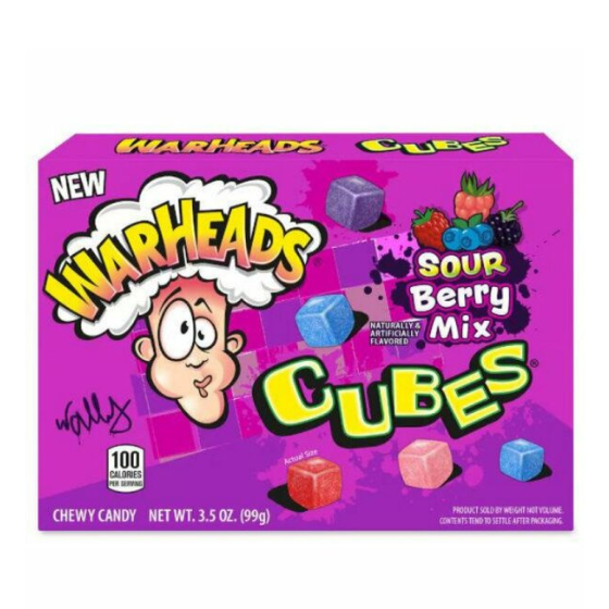 Warheads Sour Berry Mix Cubes 12 x  99 g