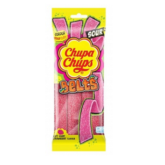 Chupa Chups Sour Belts Strawberry (18 x 90g)