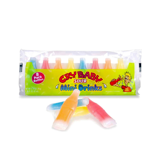 Cry Baby Sour Mini Drinks Wax Candy 12 x 79g